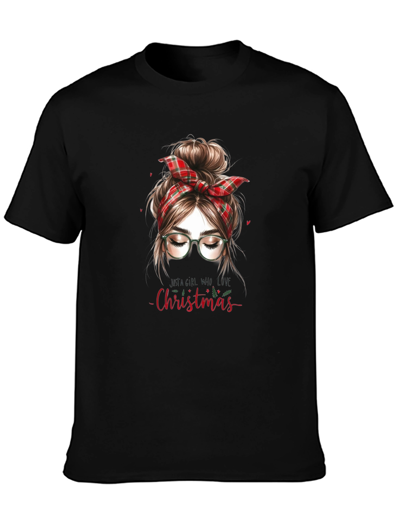 Christmas Messy Bun Graphic Tee