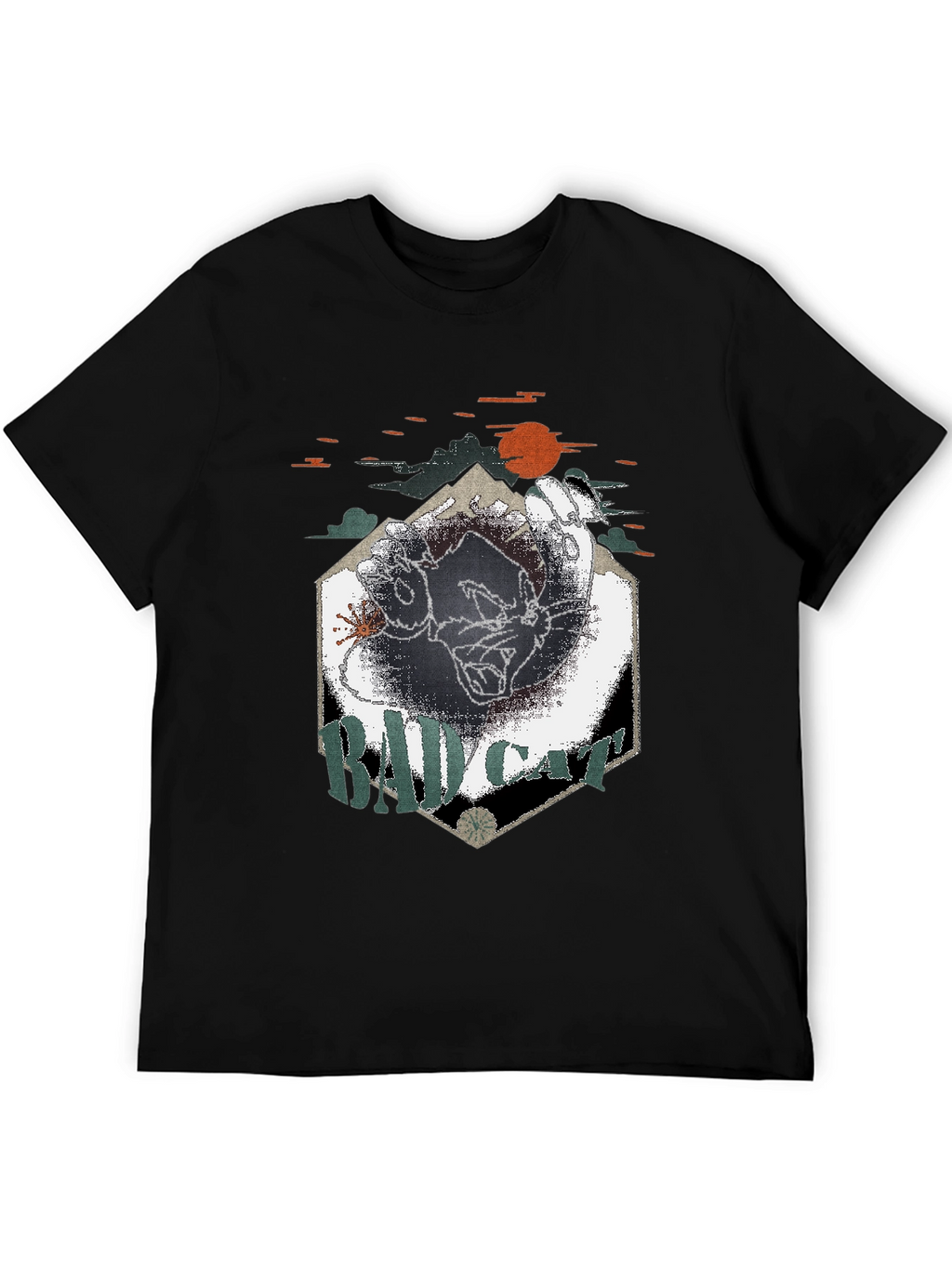 Bad Cat Graphic Tee - Cool & Edgy Design