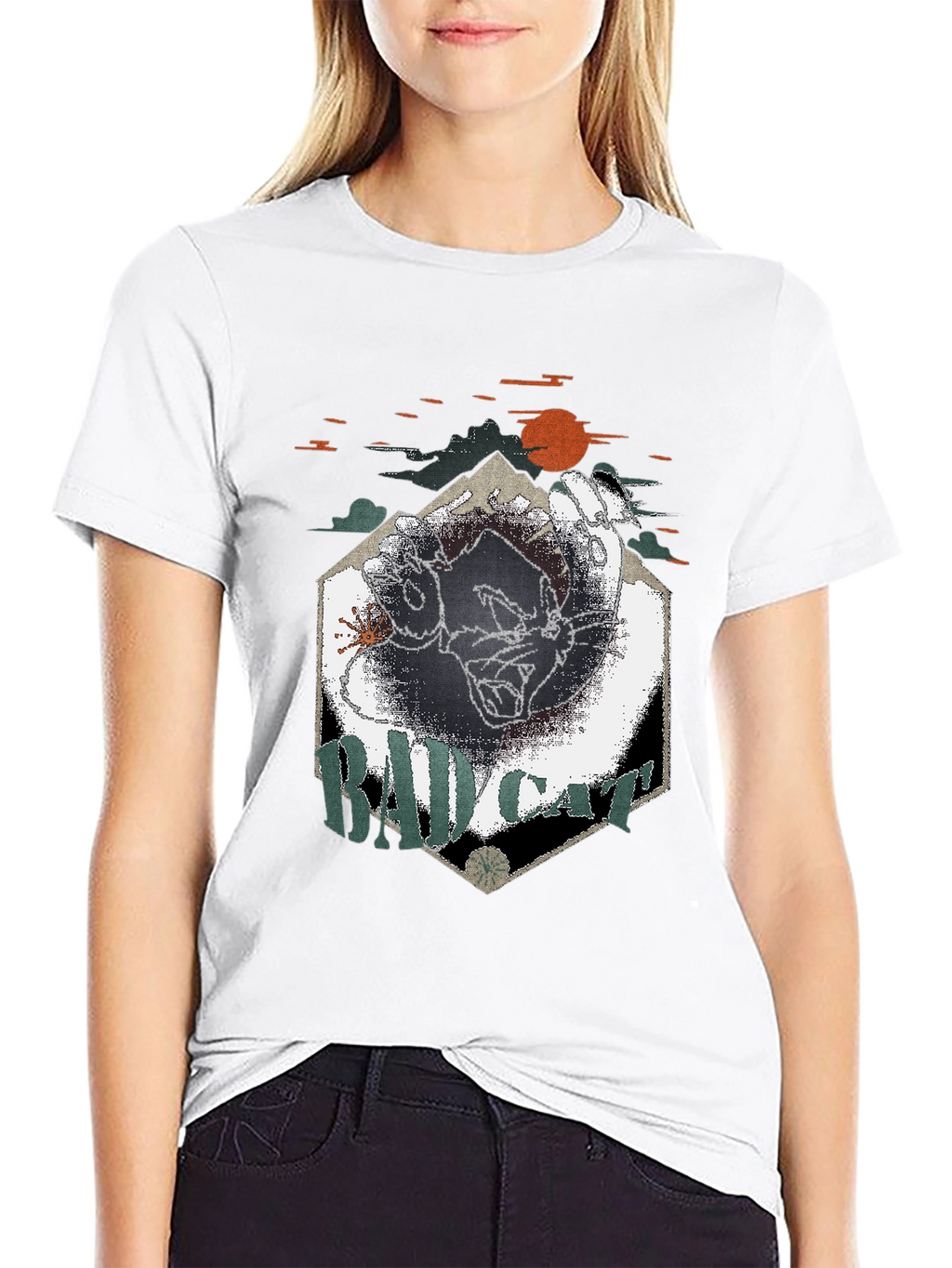 Bad Cat Graphic Tee - Cool & Edgy Design