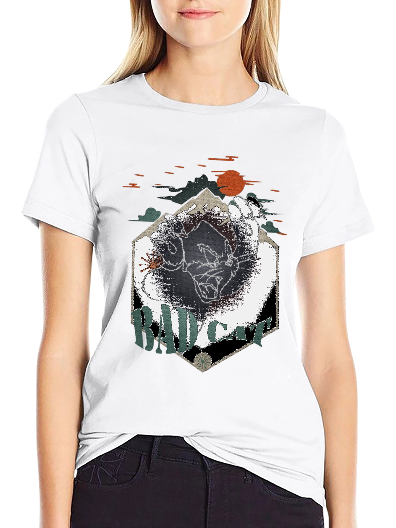 Bad Cat Graphic Tee - Cool & Edgy Design