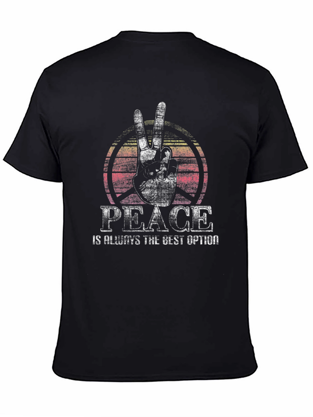 Peace Sign Graphic Tee -  Comfortable Crew Neck