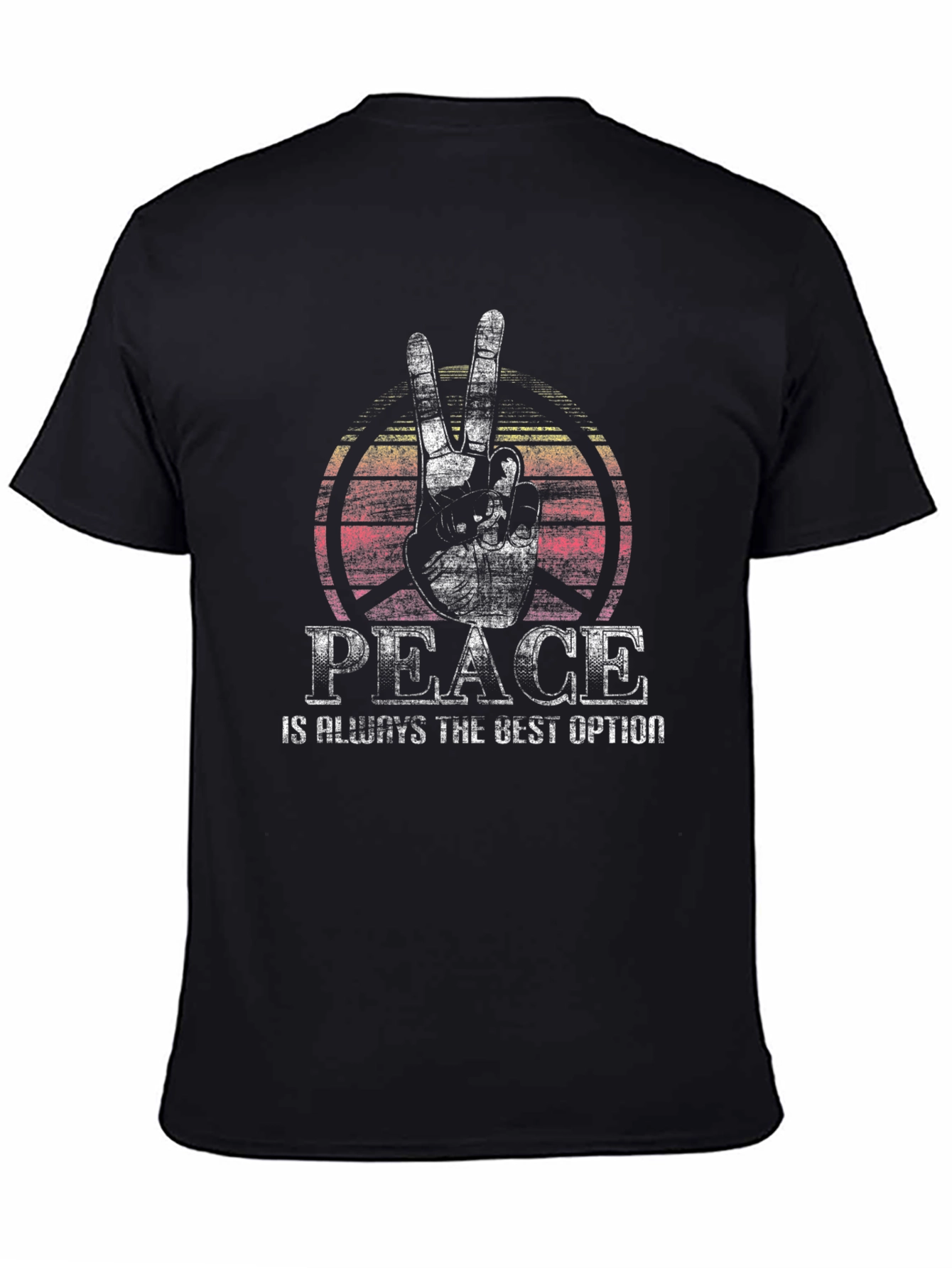 Peace Sign Graphic Tee -  Comfortable Crew Neck