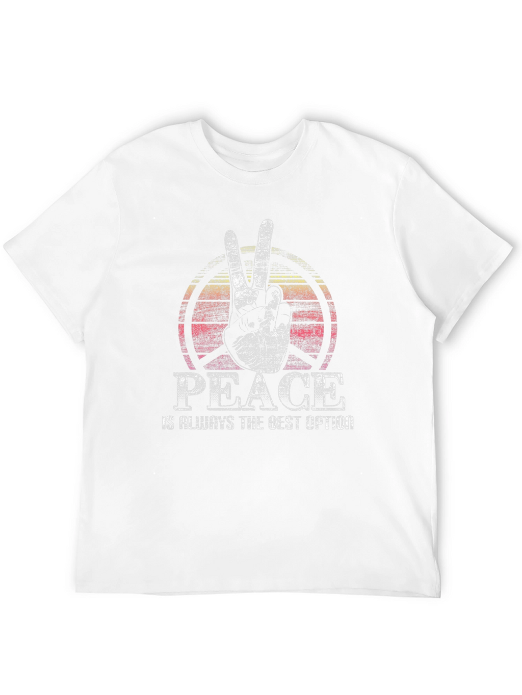 Peace Sign Graphic Tee -  Comfortable Crew Neck