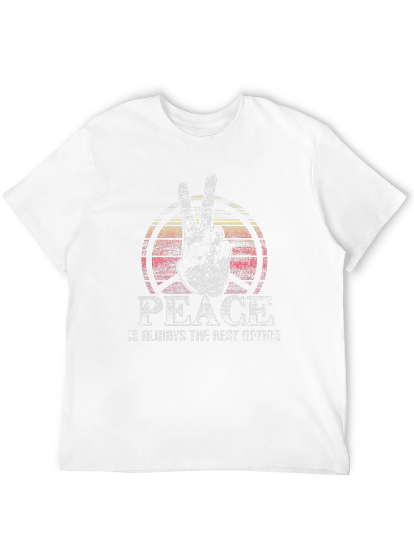 Peace Sign Graphic Tee -  Comfortable Crew Neck