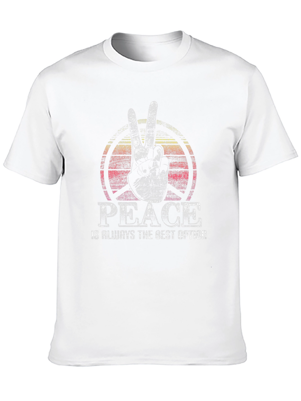 Peace Sign Graphic Tee -  Comfortable Crew Neck