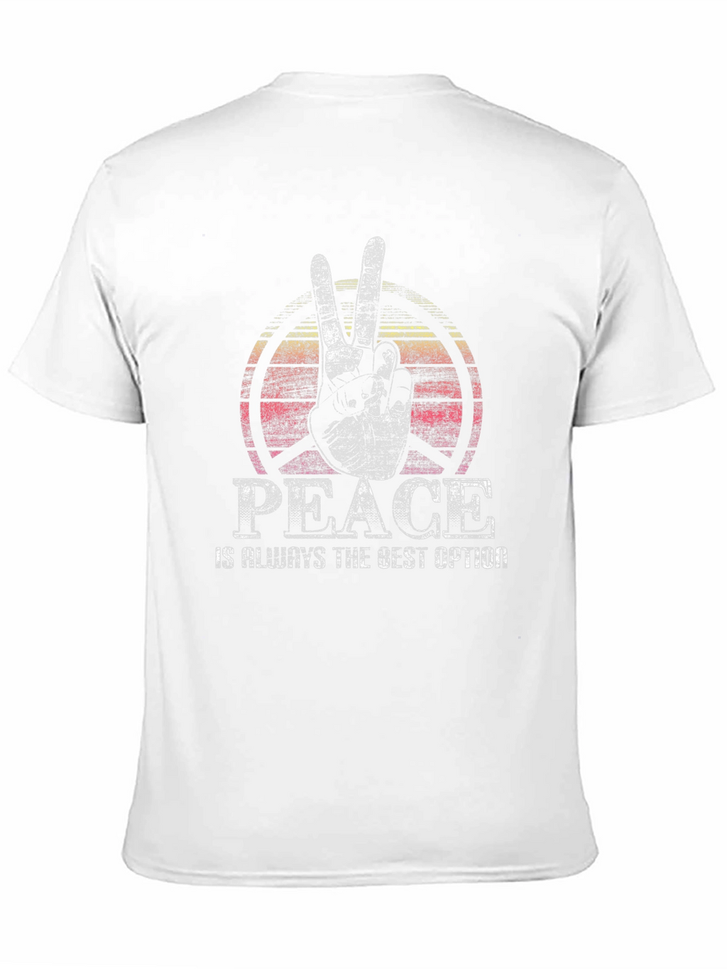 Peace Sign Graphic Tee -  Comfortable Crew Neck