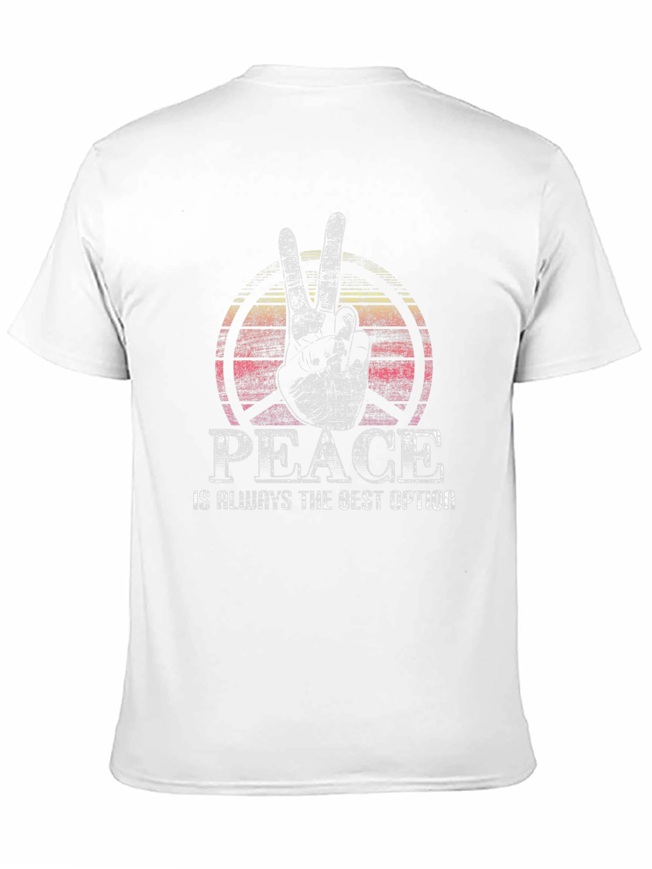 Peace Sign Graphic Tee -  Comfortable Crew Neck