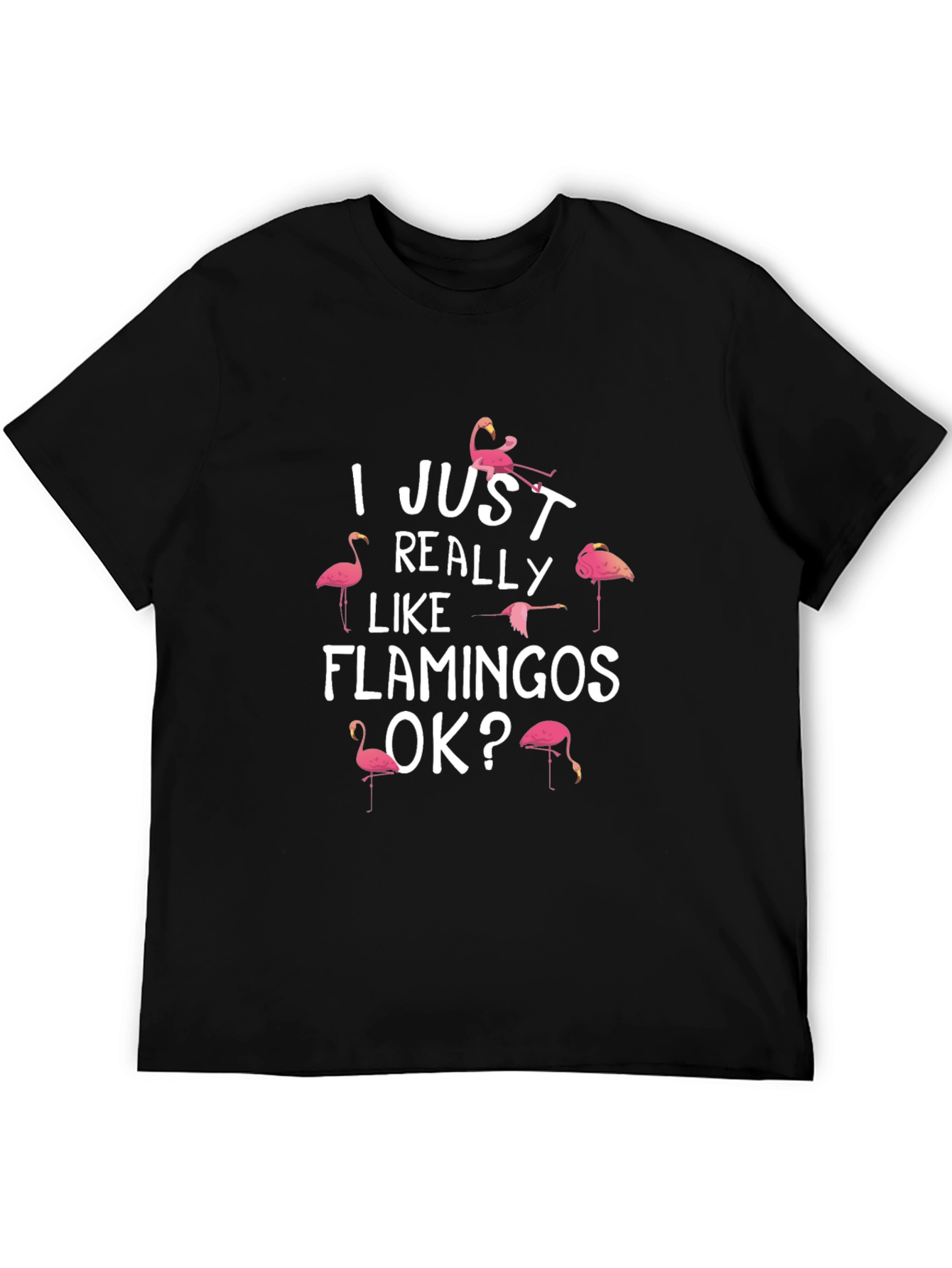 Flamingo Lover T-Shirt - I Just Really Like Flamingos Ok?