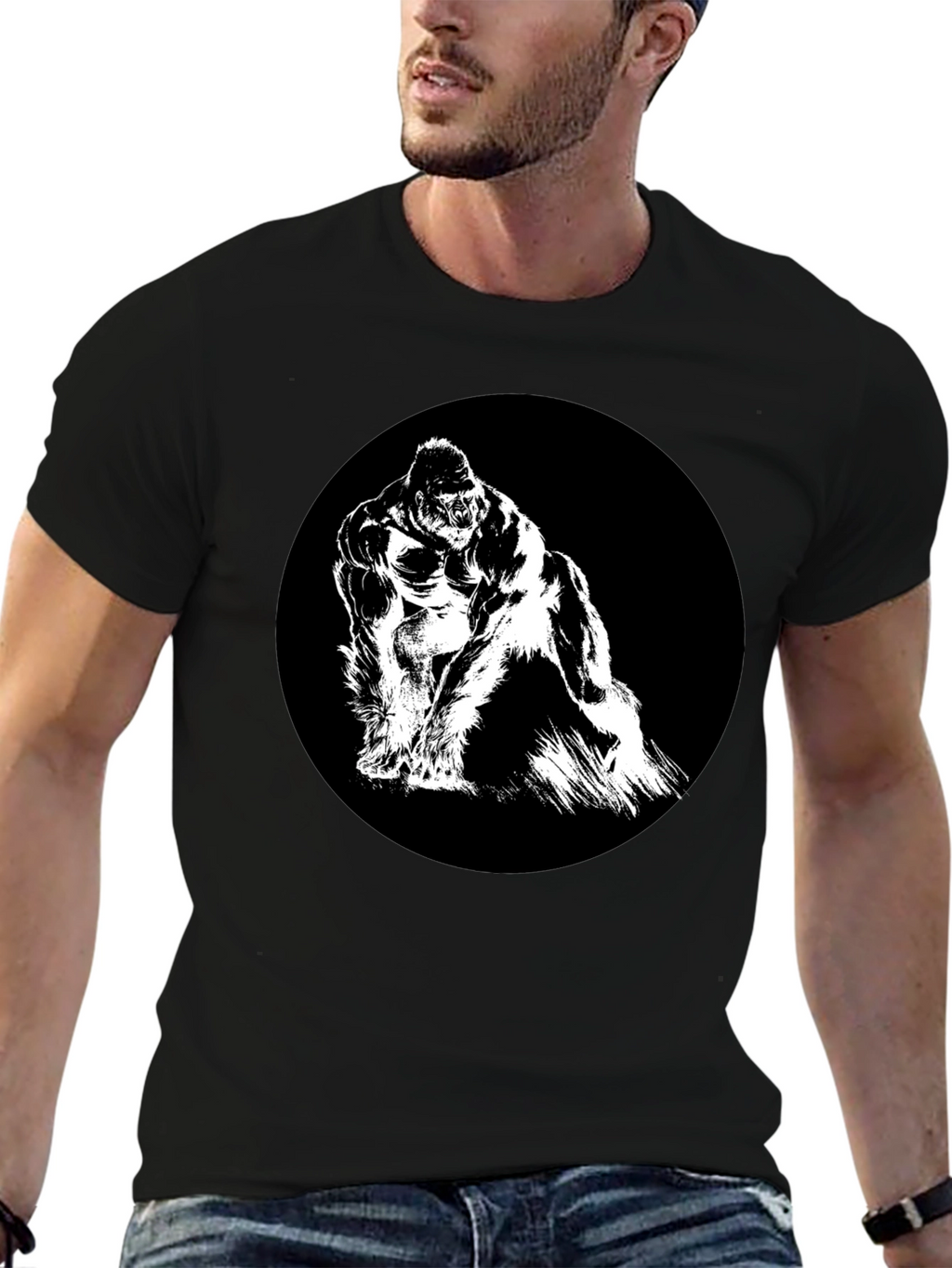 King Kong Graphic Tee - Black Cotton T-Shirt