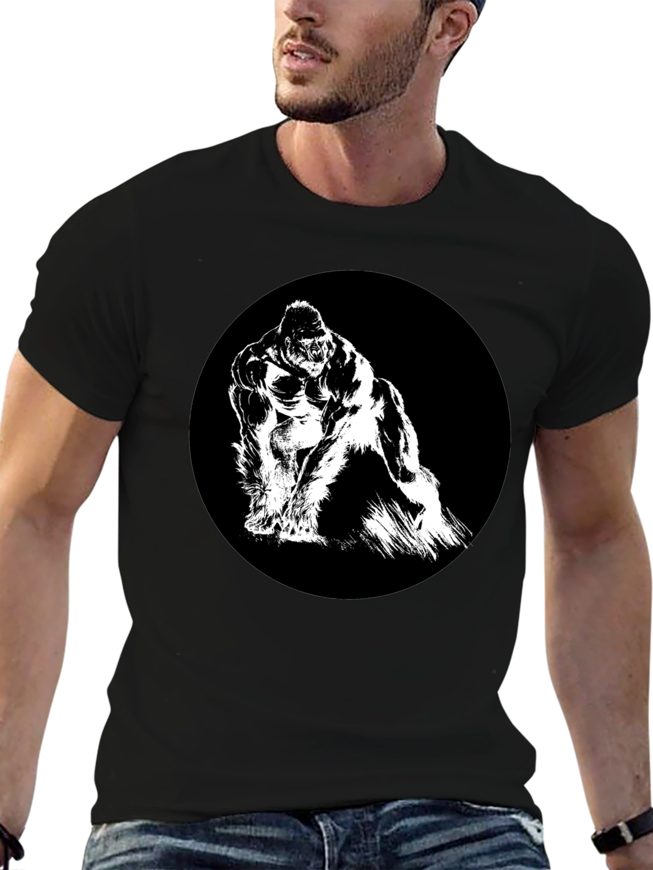 King Kong Graphic Tee - Black Cotton T-Shirt