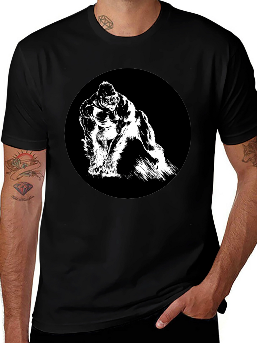 King Kong Graphic Tee - Black Cotton T-Shirt