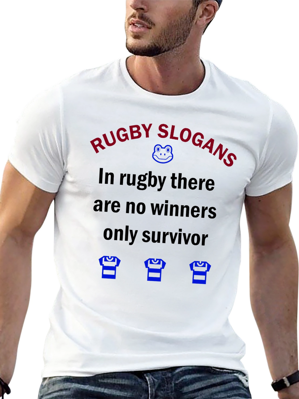 Rugby Slogans T-Shirt - No Winners Only Survivor