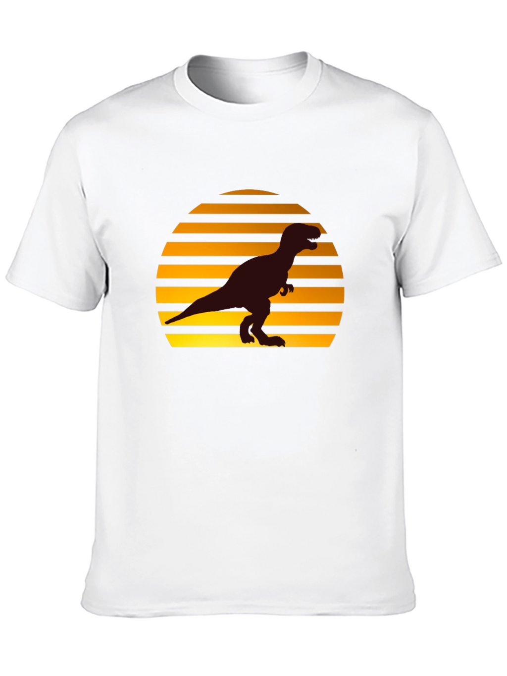 Retro Sunset T-Rex Graphic Tee - Black