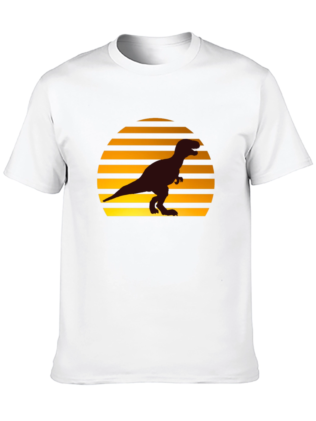 Retro Sunset T-Rex Graphic Tee - Black