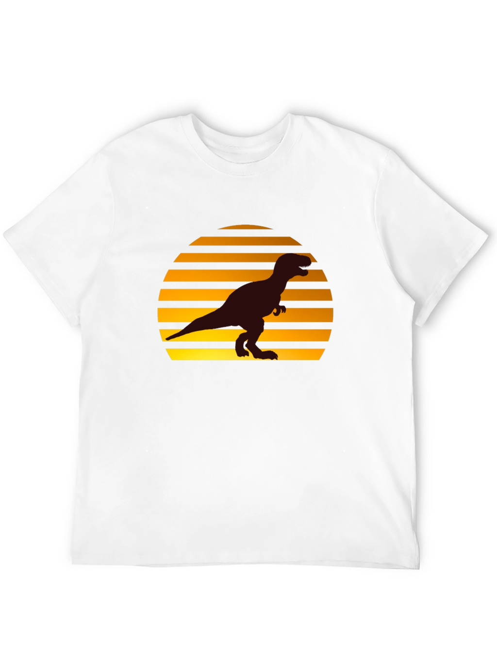 Retro Sunset T-Rex Graphic Tee - Black