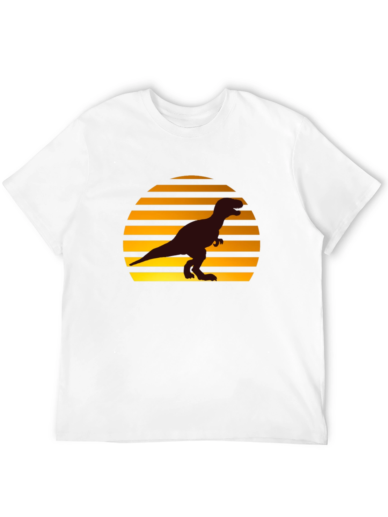 Retro Sunset T-Rex Graphic Tee - Black