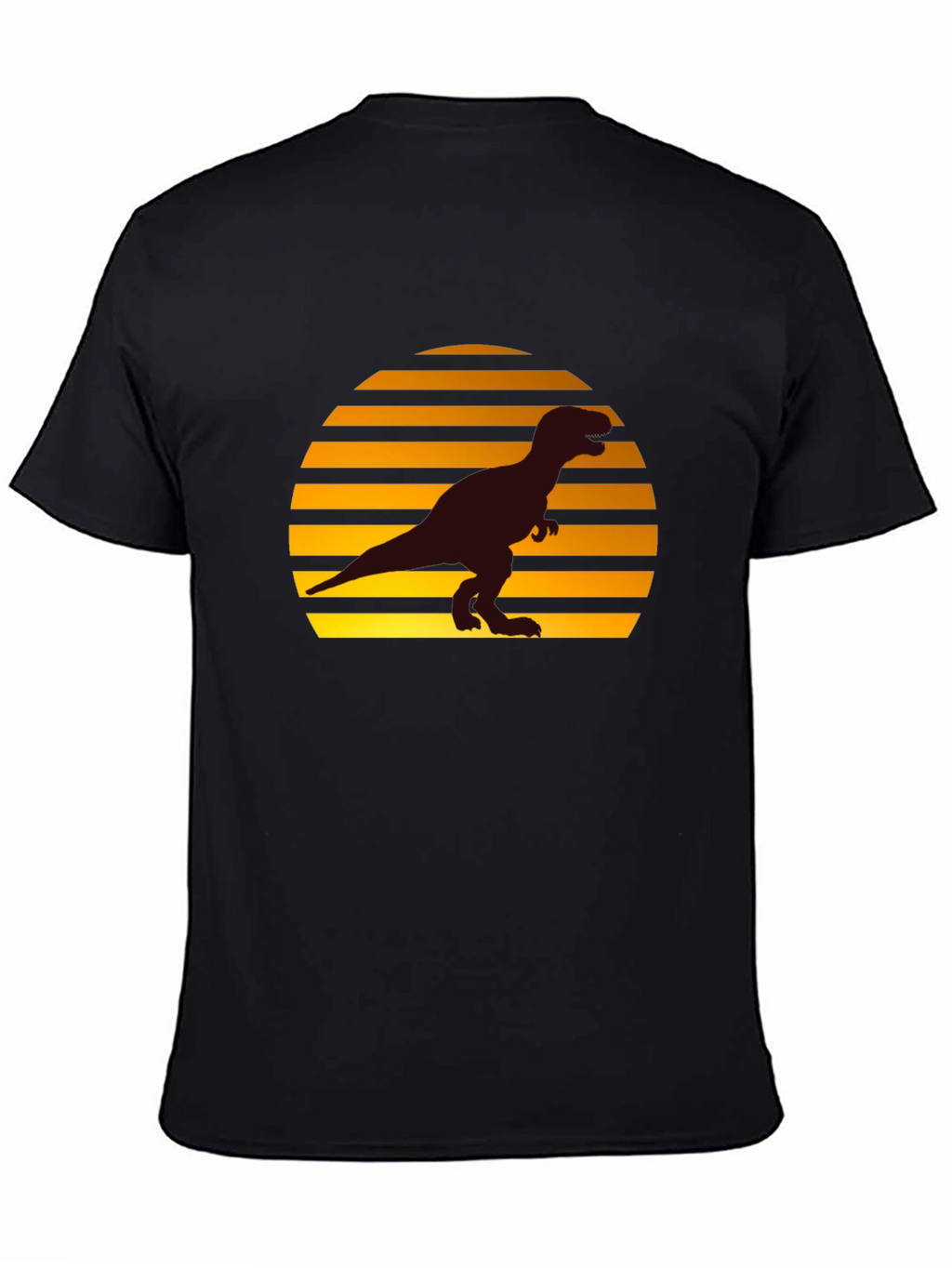 Retro Sunset T-Rex Graphic Tee - Black