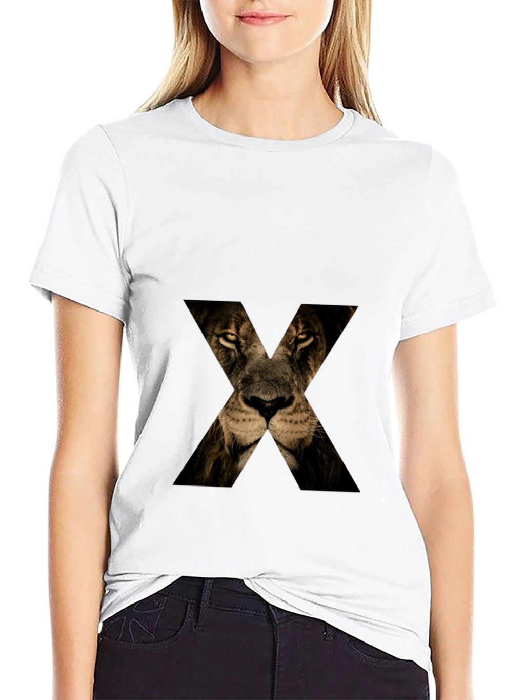 Lion Face X T-Shirt - Mens Graphic Tee