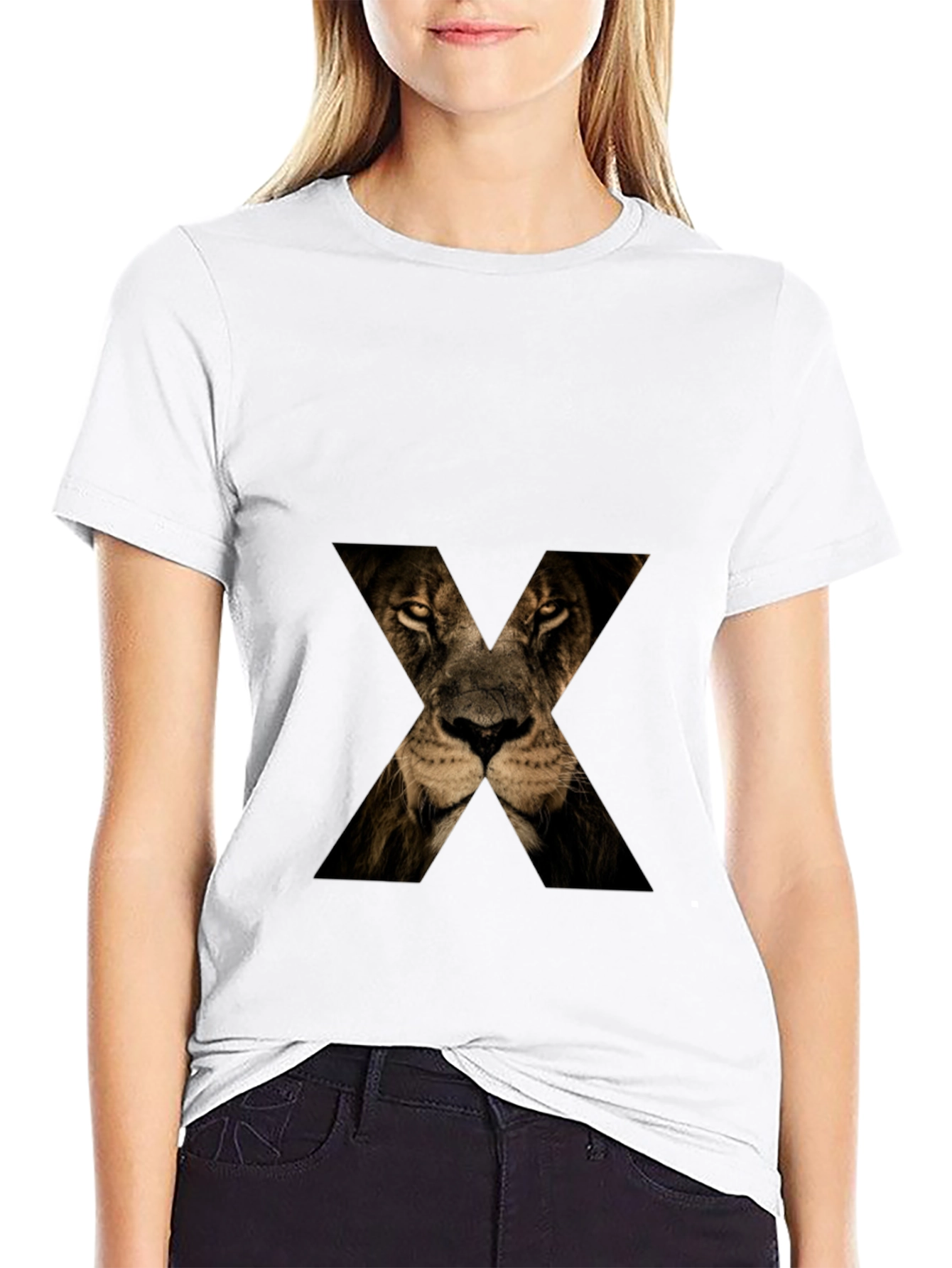 Lion Face X T-Shirt - Mens Graphic Tee