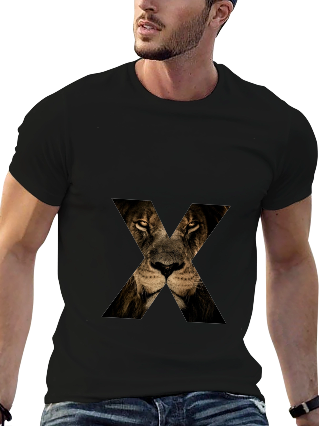Lion Face X T-Shirt - Mens Graphic Tee
