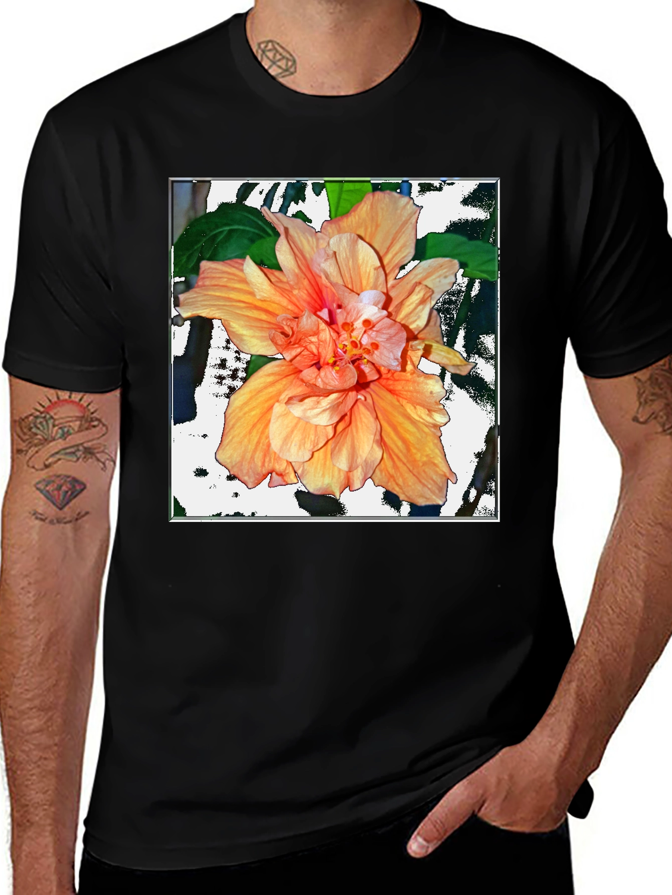 Hibiscus Flower Graphic T-Shirt