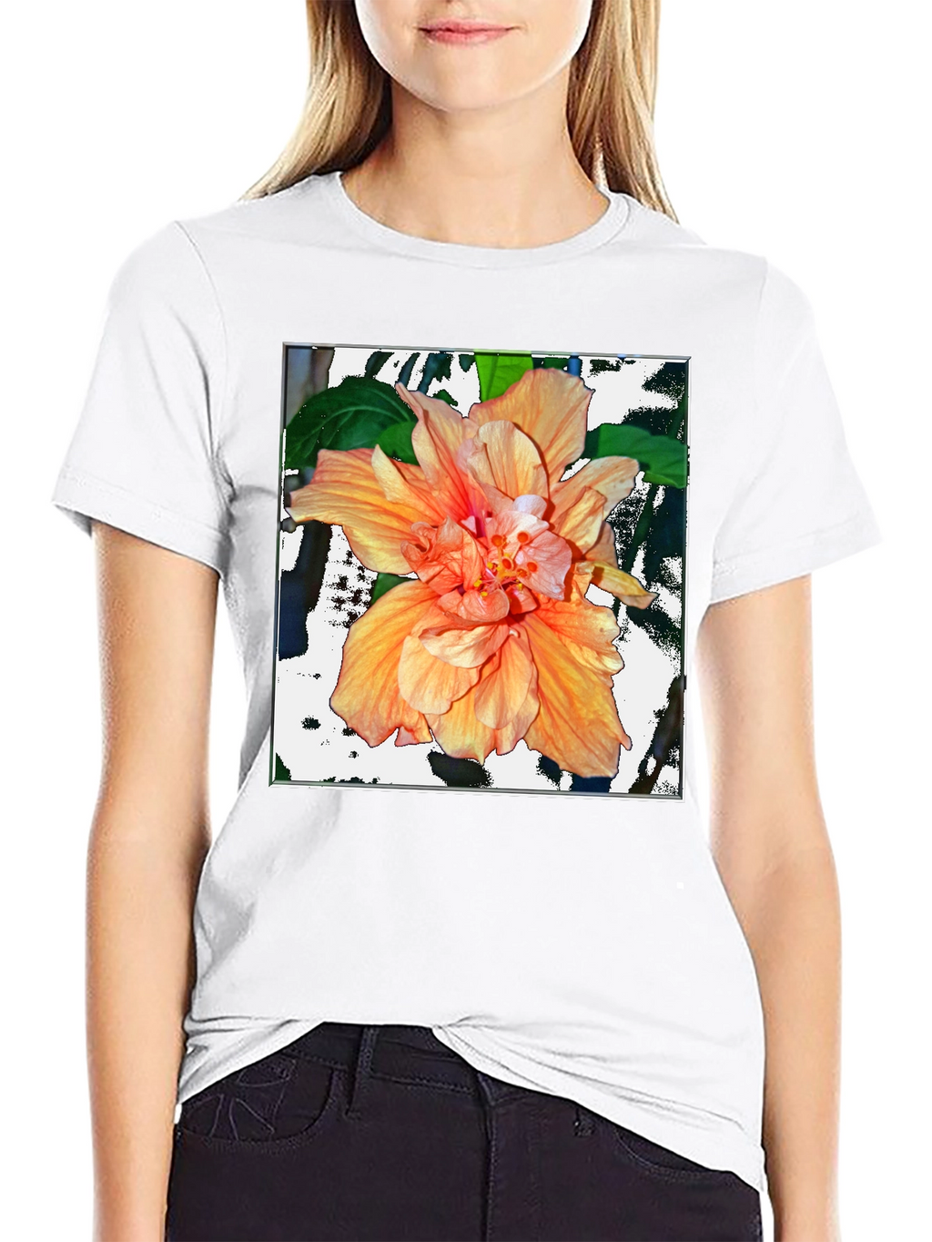 Hibiscus Flower Graphic T-Shirt
