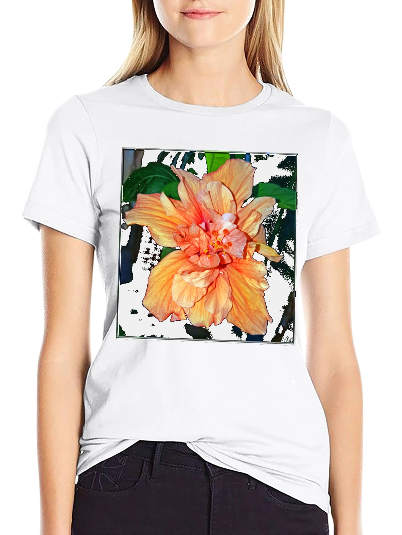 Hibiscus Flower Graphic T-Shirt