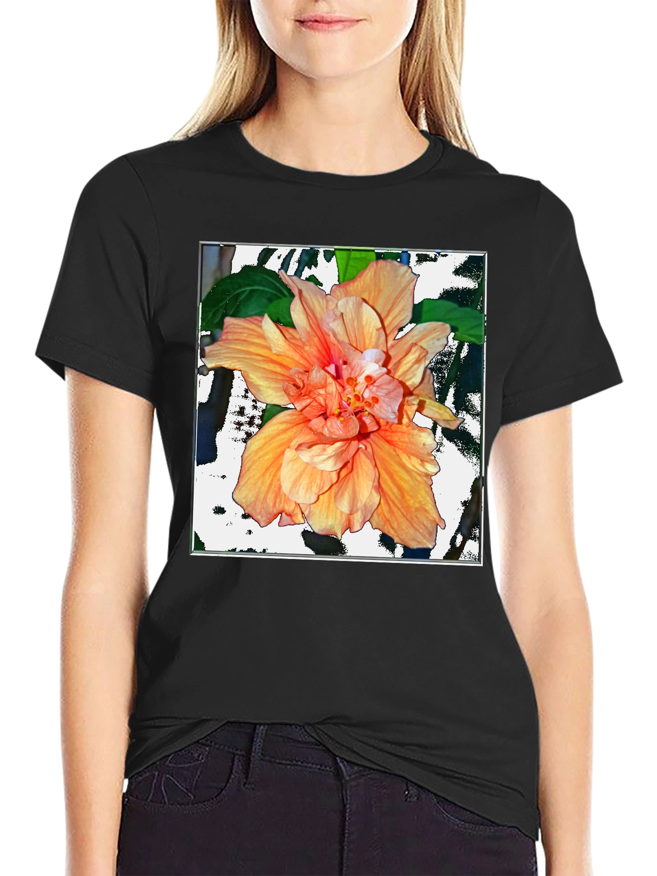 Hibiscus Flower Graphic T-Shirt