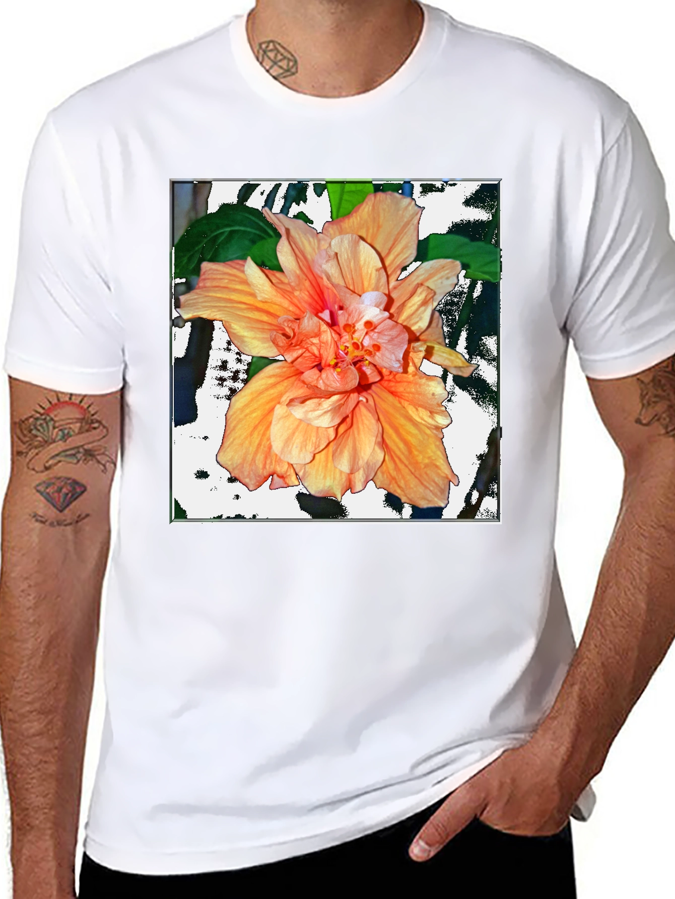 Hibiscus Flower Graphic T-Shirt