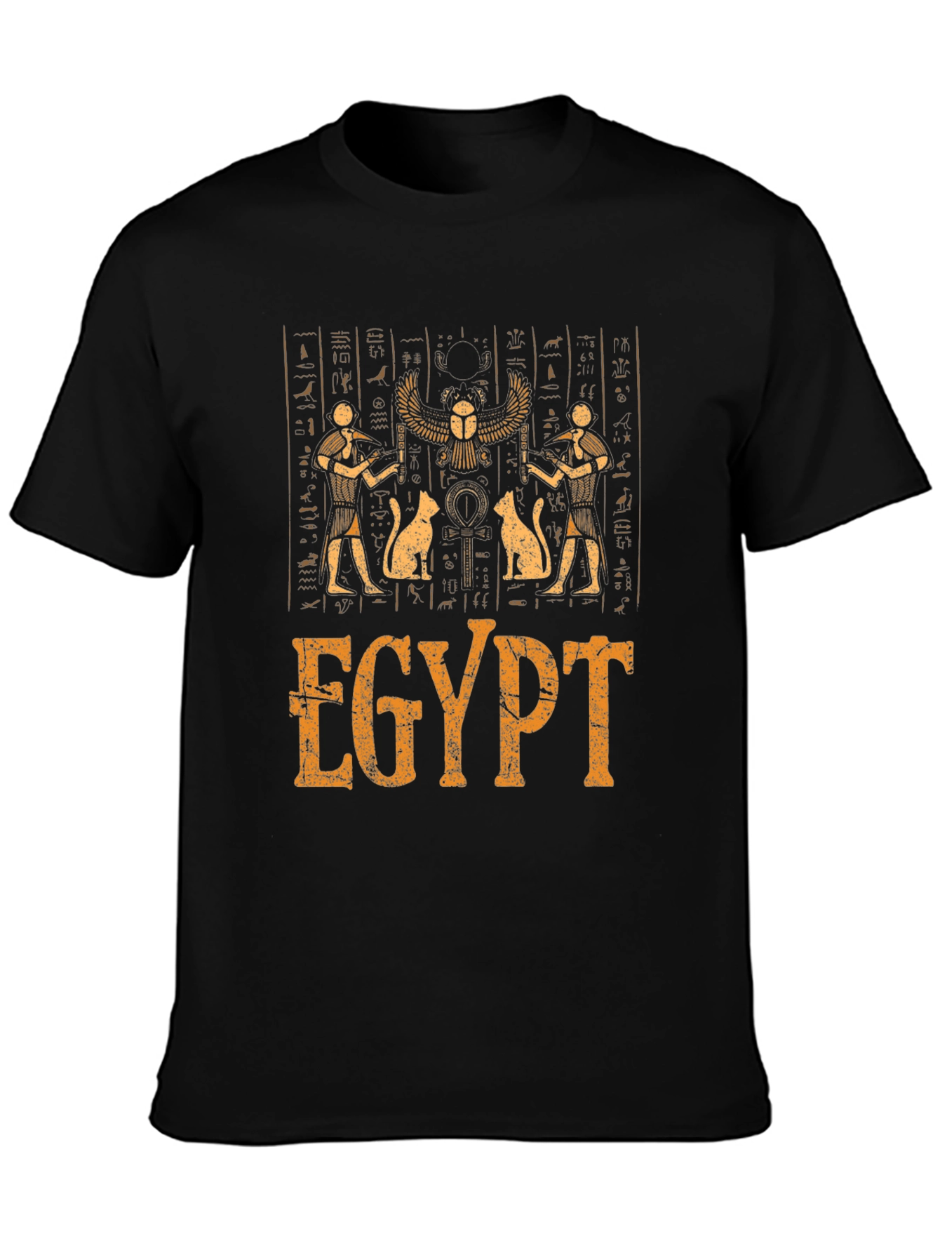 Egypt Hieroglyphic Print Graphic T-Shirt