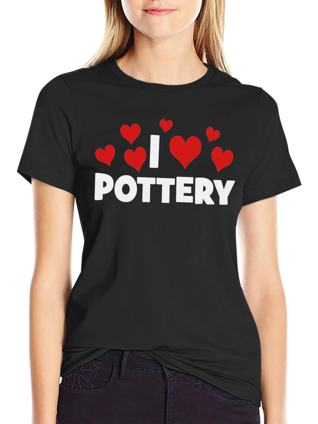 I Heart Pottery T-Shirt - Black Cotton Tee