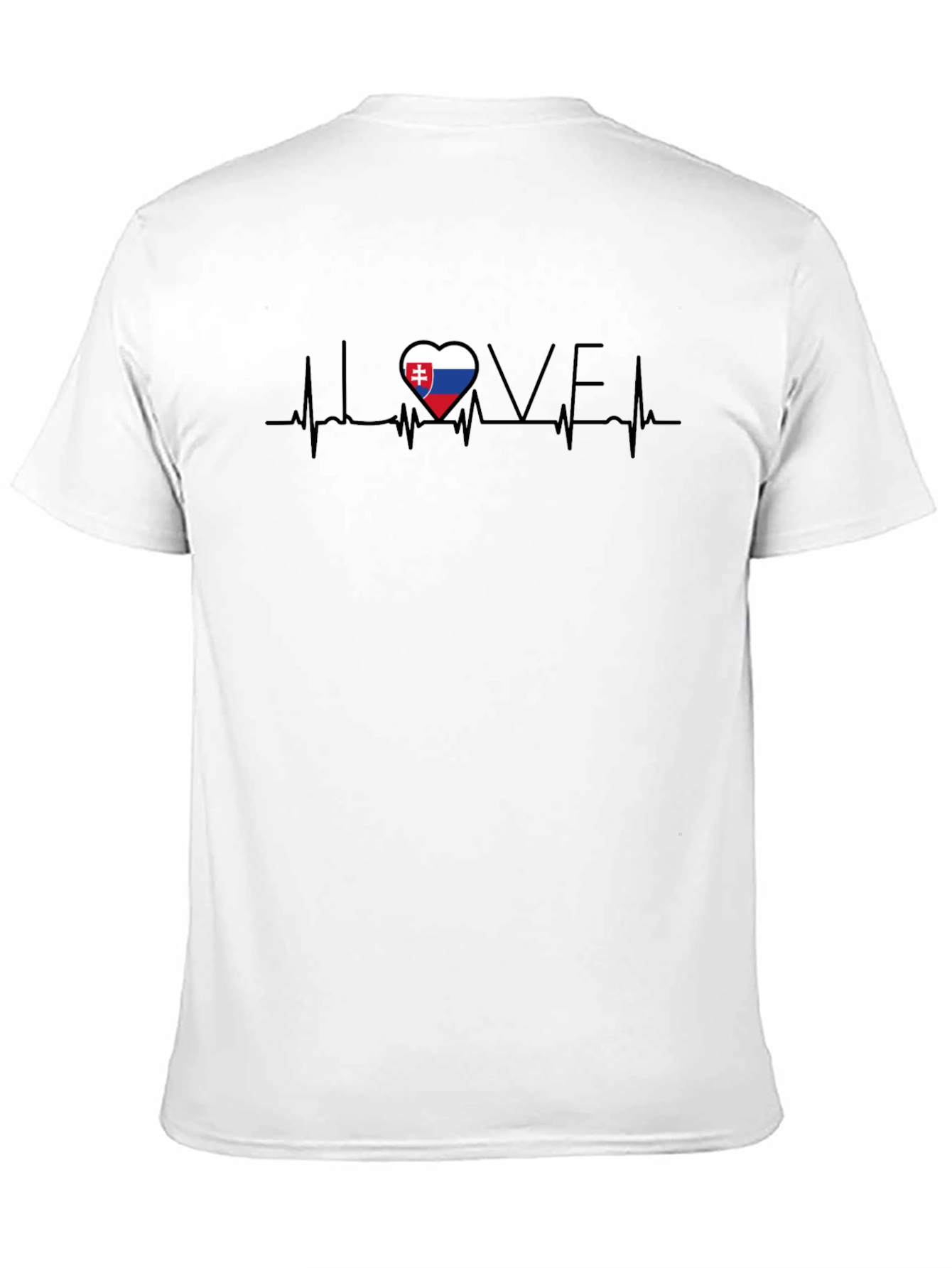 Slovakia Love Heartbeat T-Shirt - Black