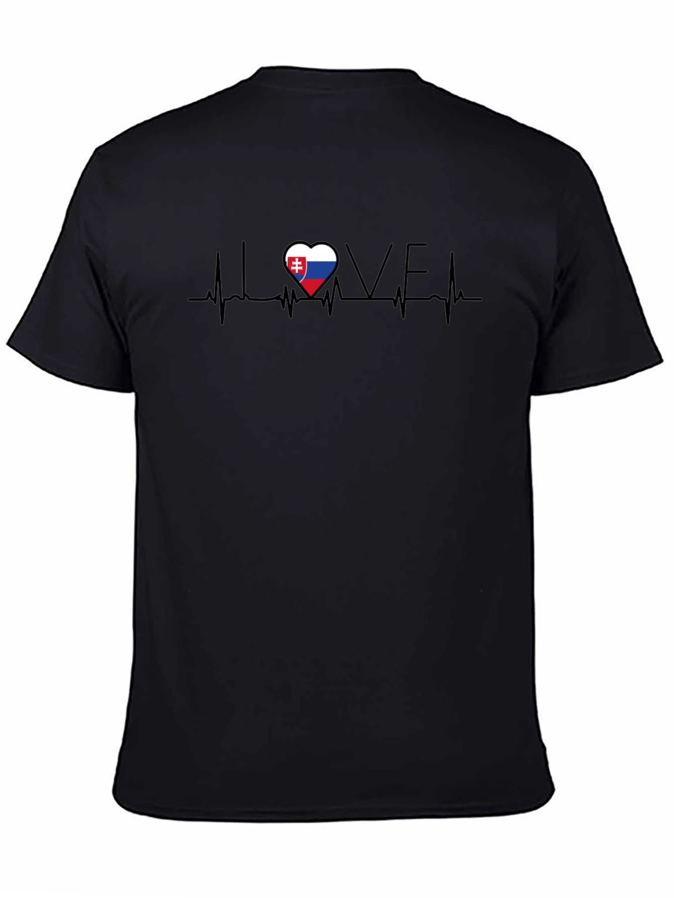 Slovakia Love Heartbeat T-Shirt - Black