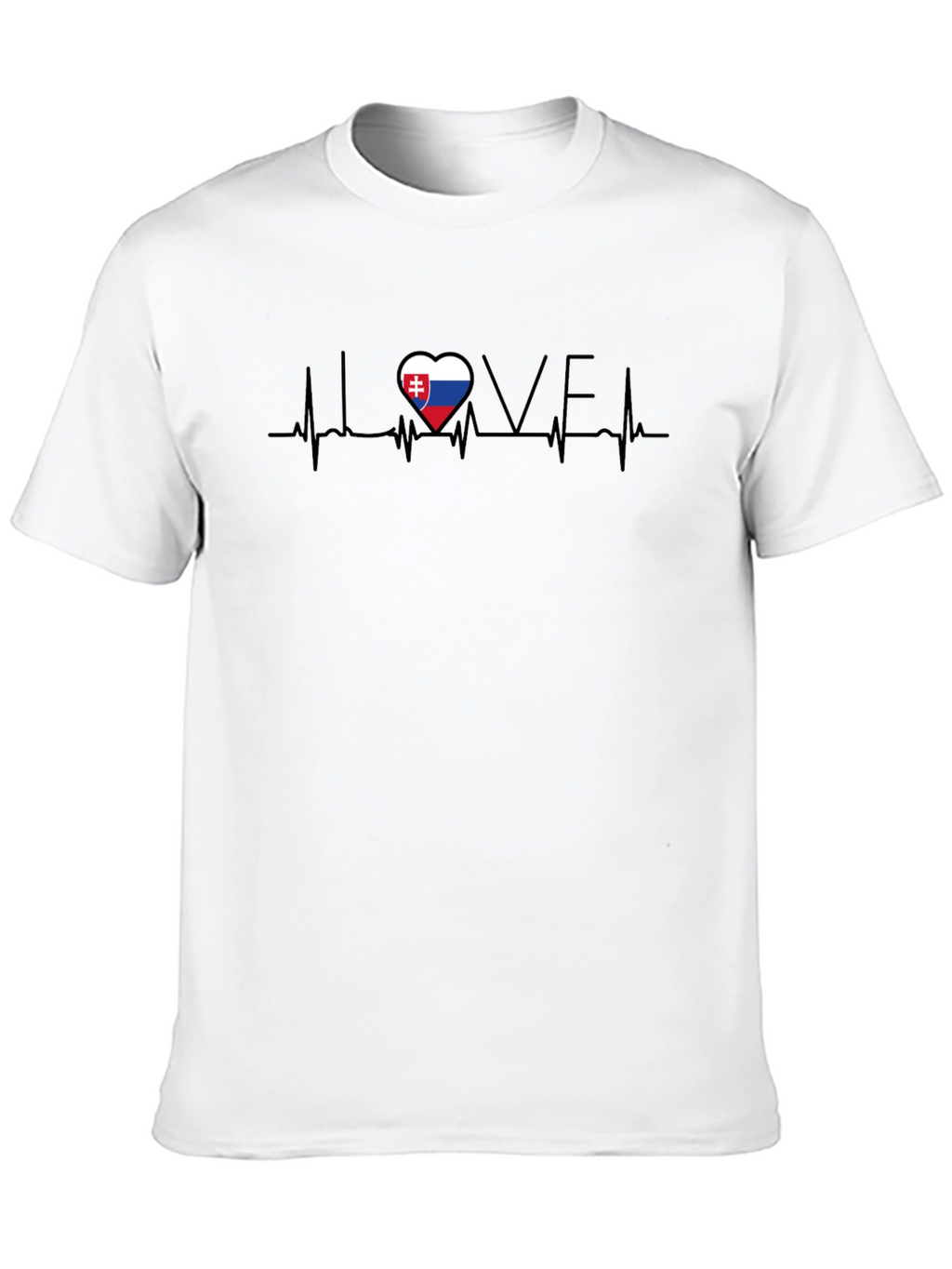 Slovakia Love Heartbeat T-Shirt - Black