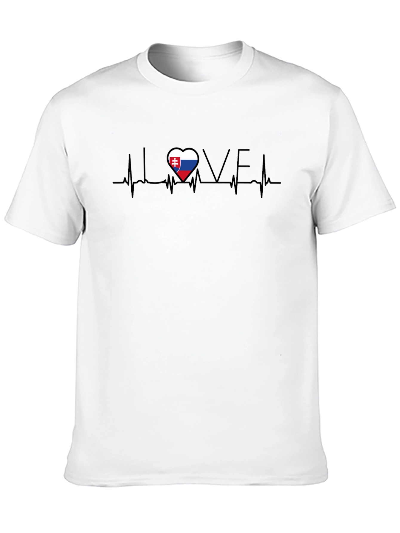 Slovakia Love Heartbeat T-Shirt - Black