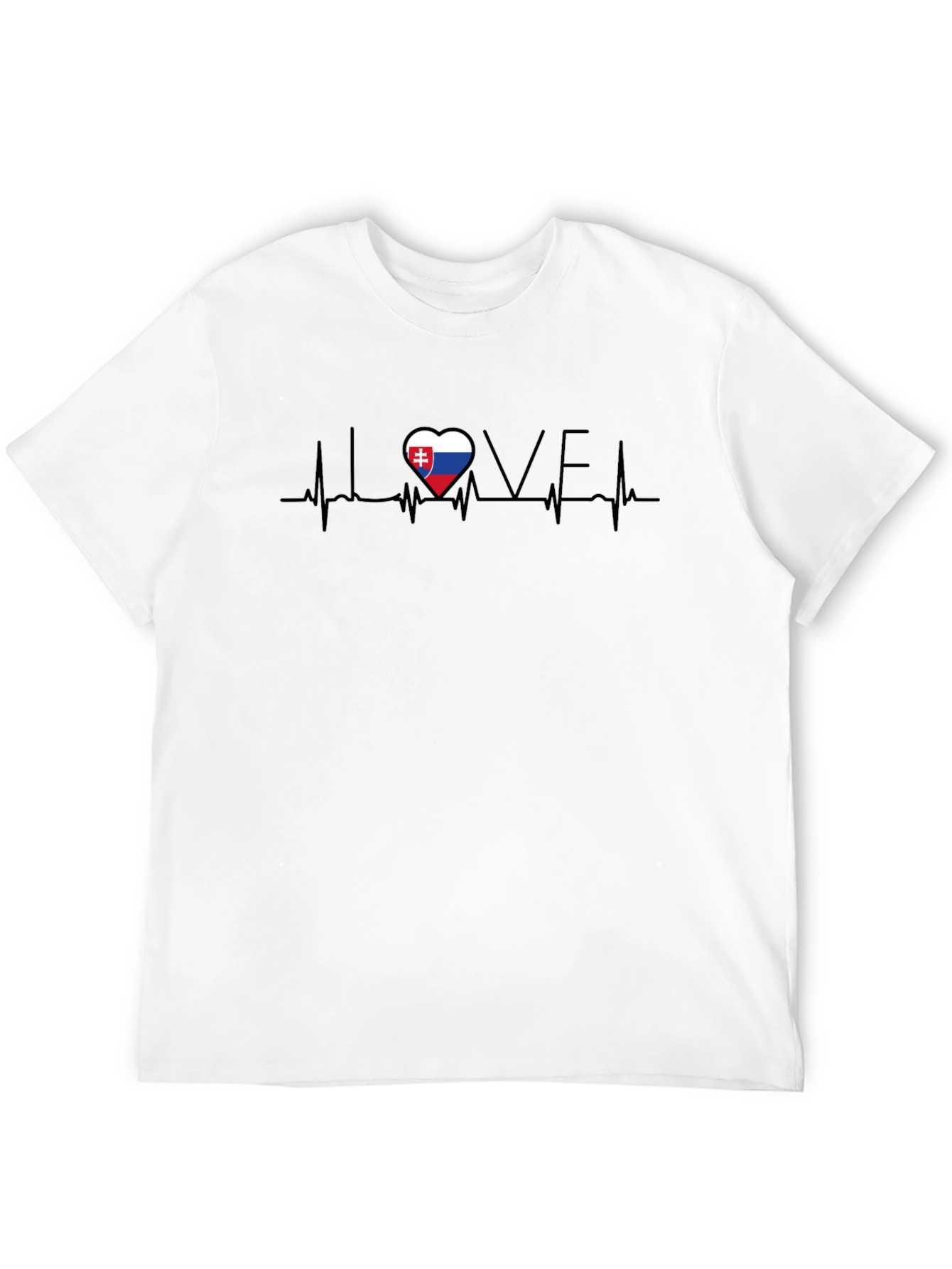 Slovakia Love Heartbeat T-Shirt - Black