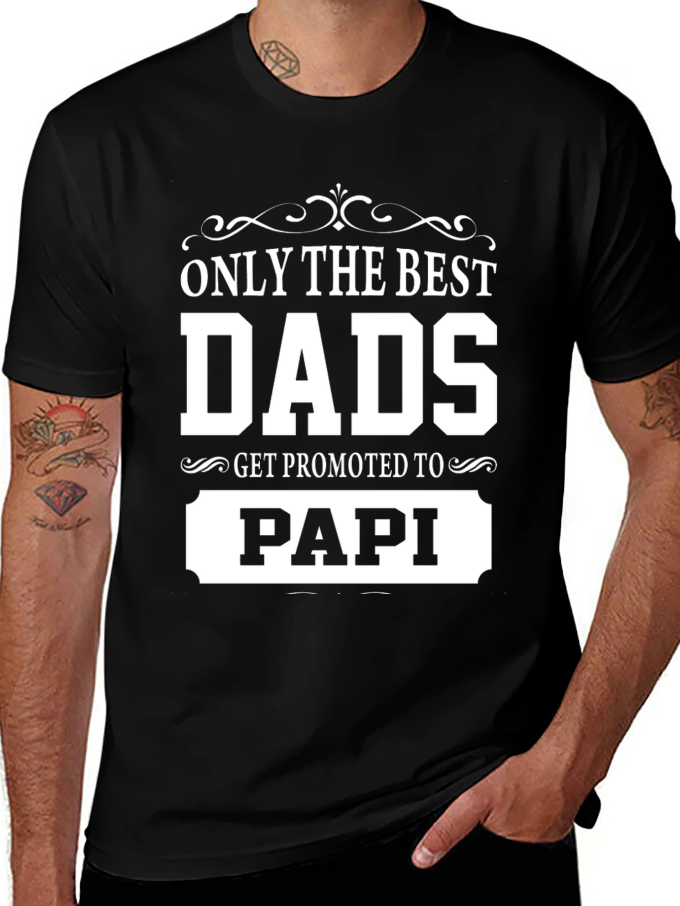 Best Dads Get Promoted to Papi T-Shirt - Fathers Day Gift