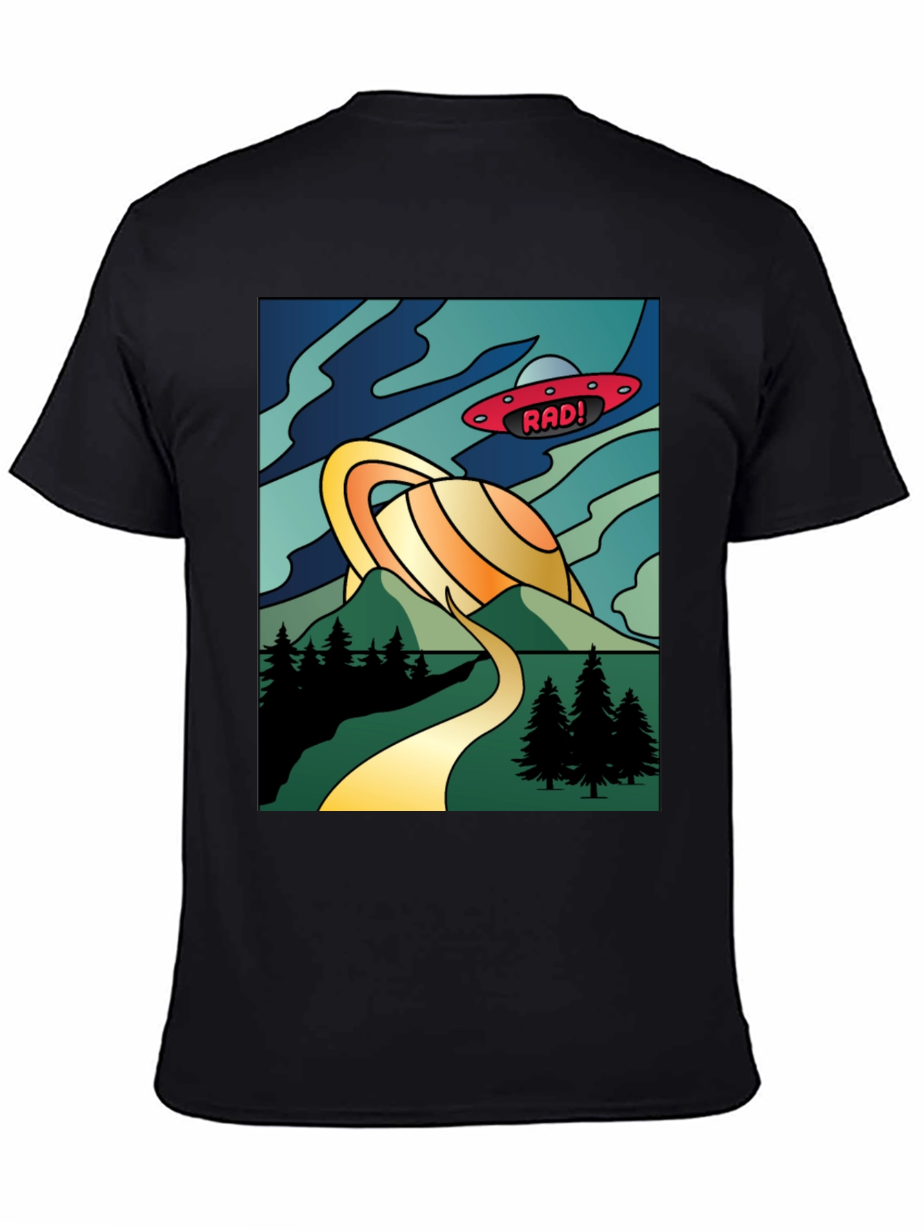 Retro Rad! Graphic Tee - Saturn & UFO Design