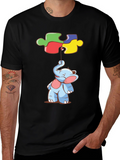 Elephant Autism Awareness Puzzle Piece T-Shirt