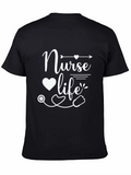 Nurse Life T-Shirt - Heart & Stethoscope Graphic Tee