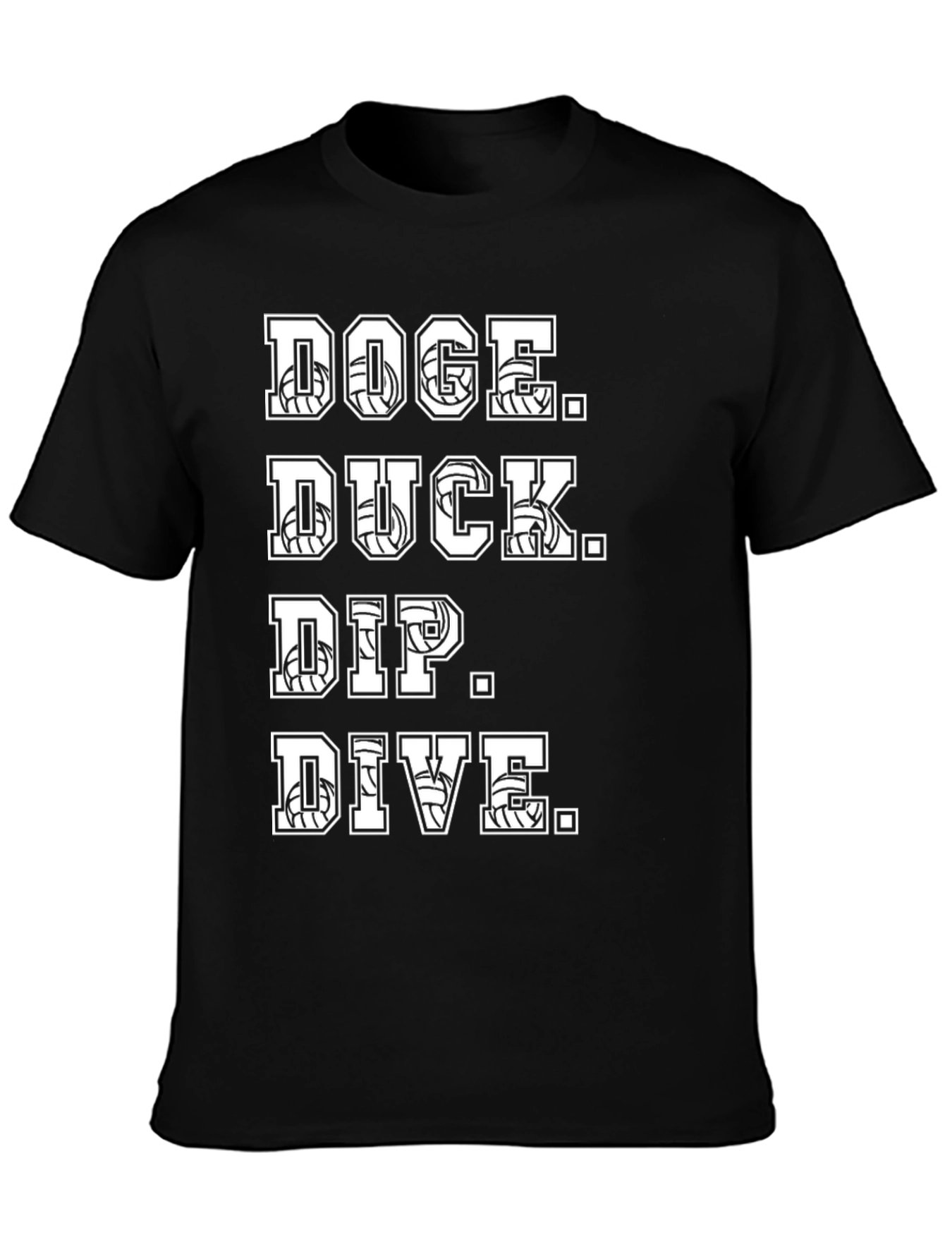 Volleyball Graphic T-Shirt - Dodge Duck Dip Dive