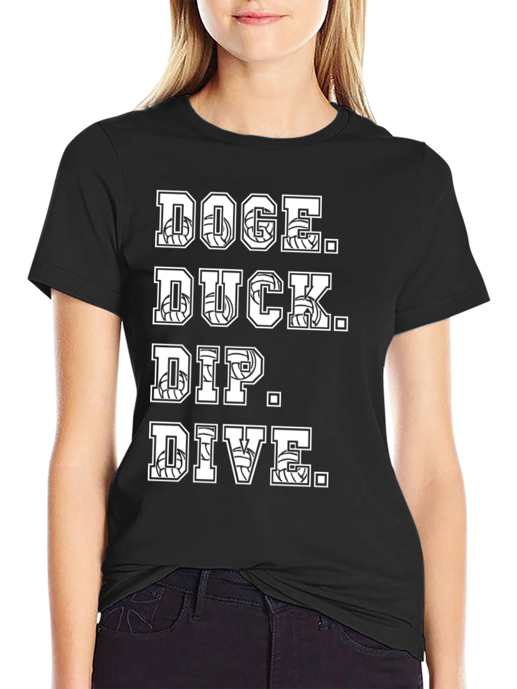 Volleyball Graphic T-Shirt - Dodge Duck Dip Dive