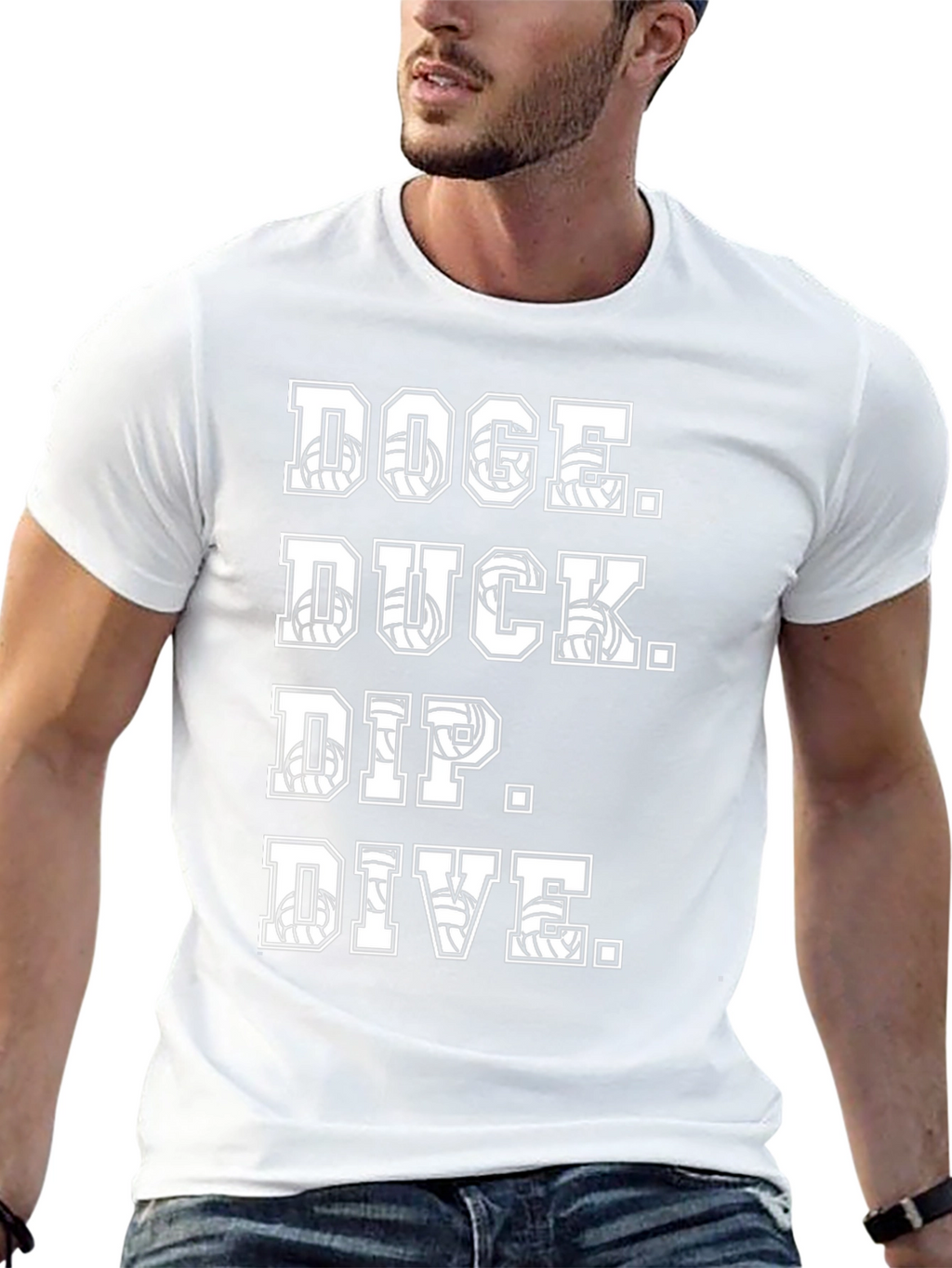 Volleyball Graphic T-Shirt - Dodge Duck Dip Dive