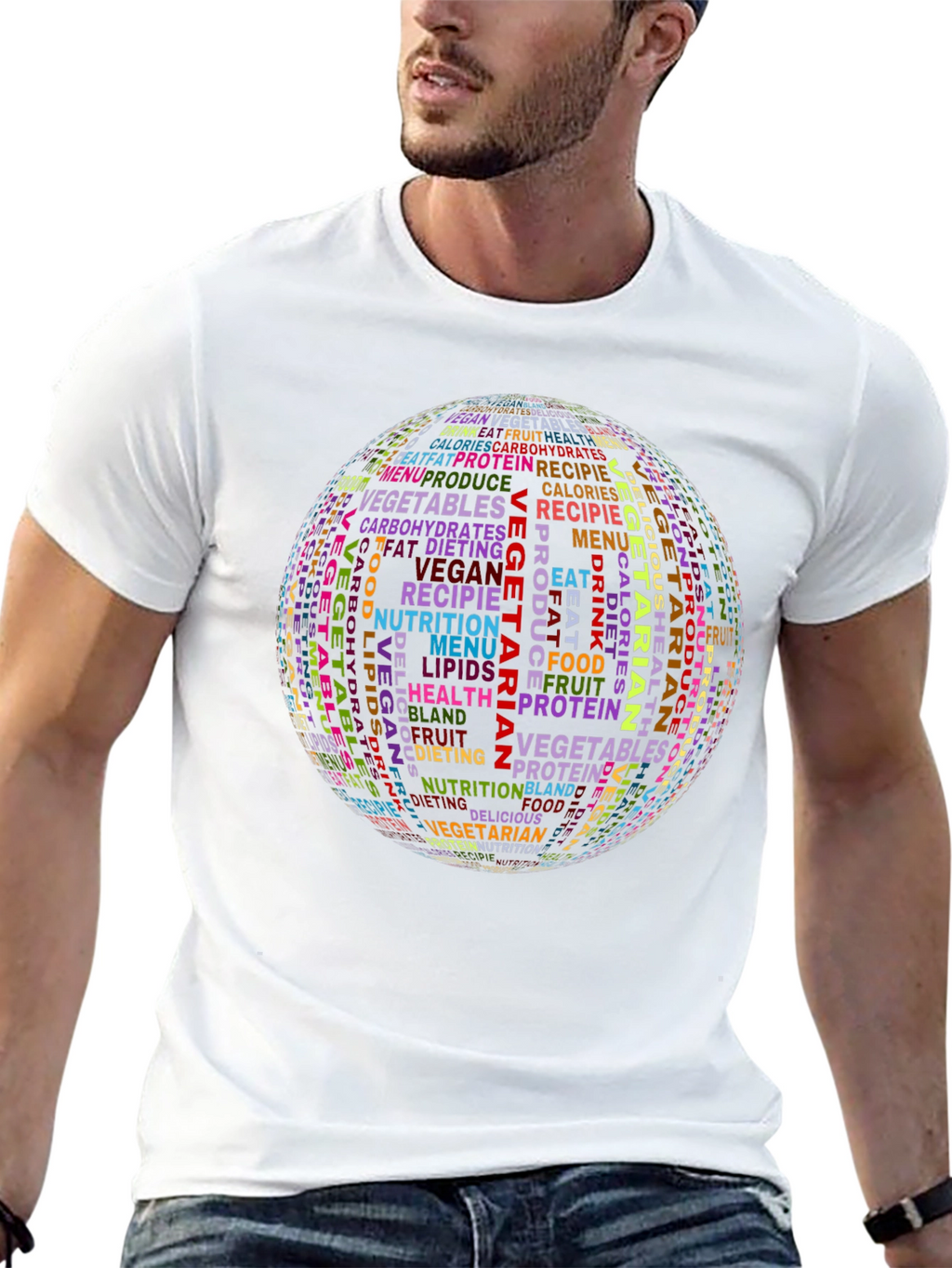 Vegetarian Word Art Graphic T-Shirt