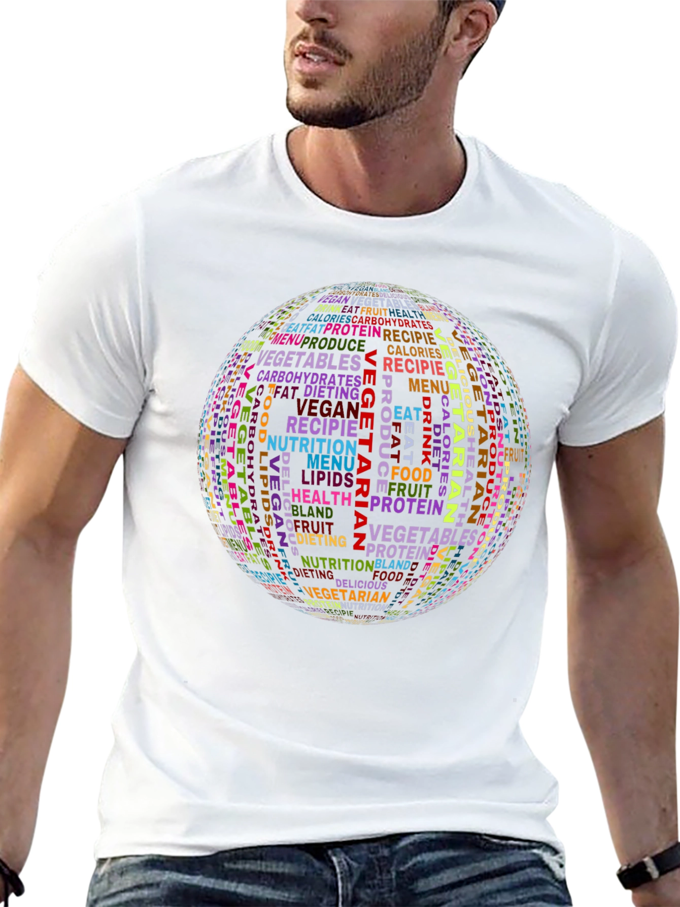 Vegetarian Word Art Graphic T-Shirt