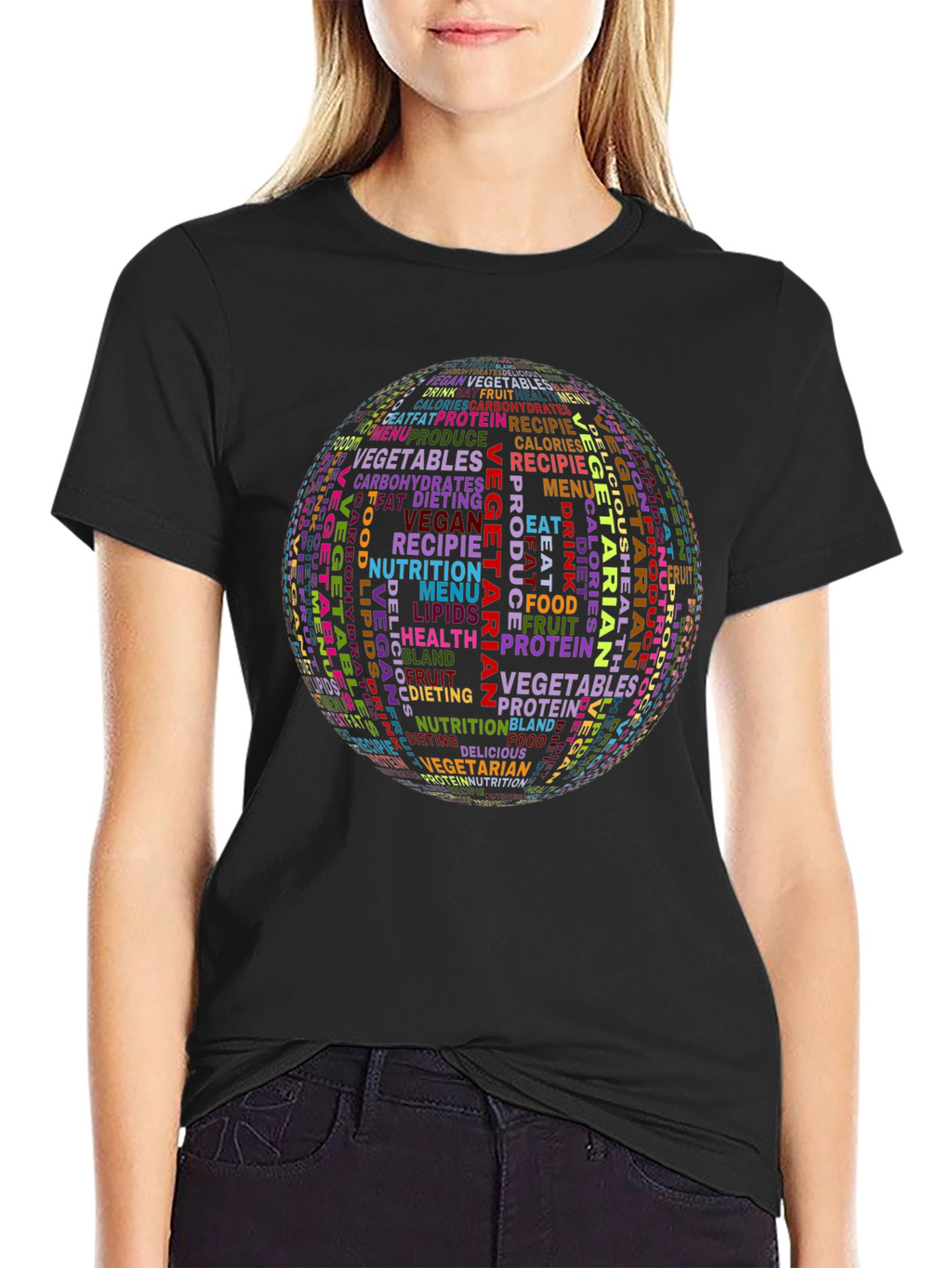 Vegetarian Word Art Graphic T-Shirt