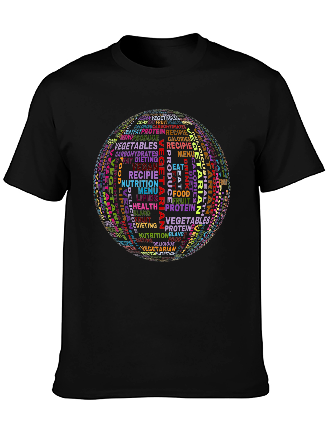 Vegetarian Word Art Graphic T-Shirt