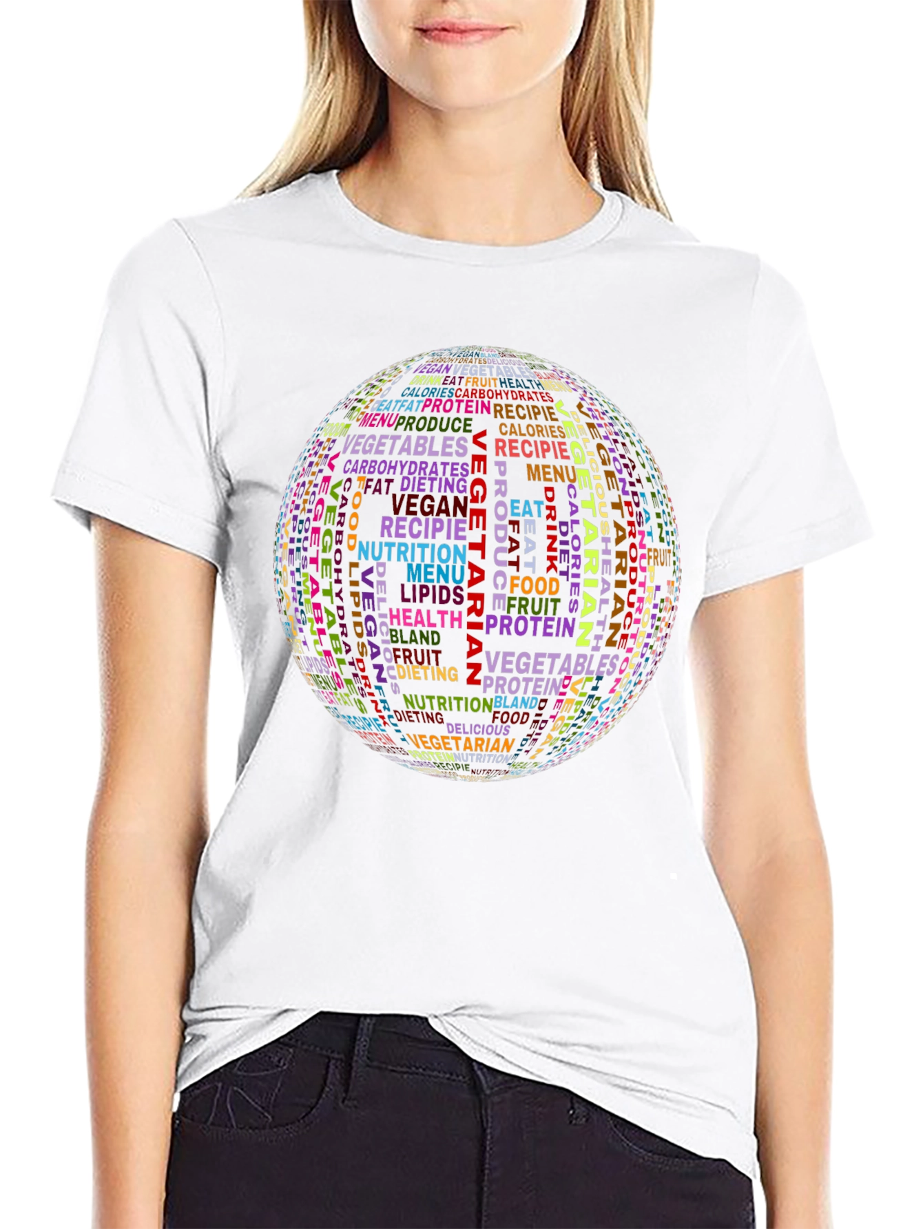 Vegetarian Word Art Graphic T-Shirt