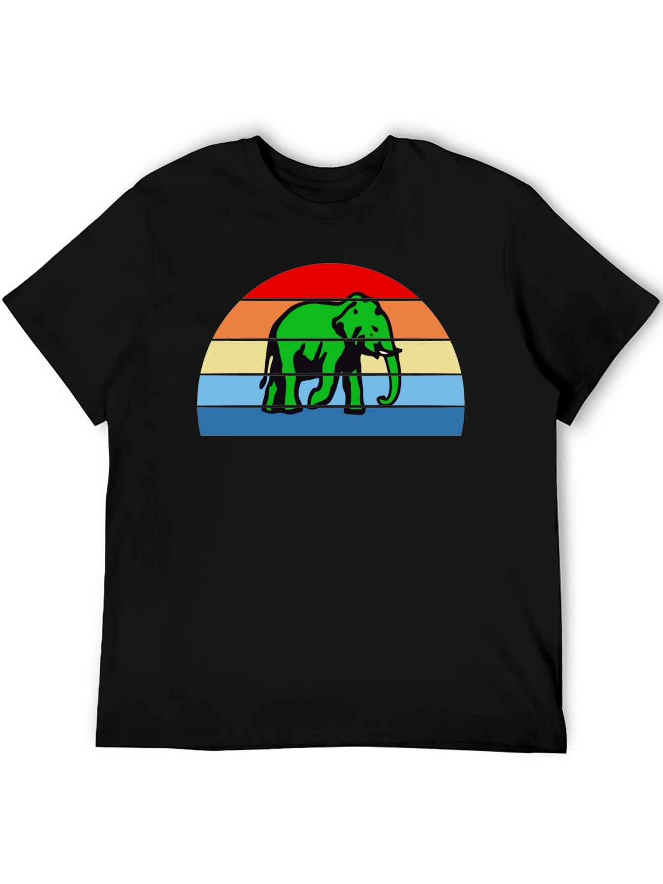Retro Elephant T-Shirt - Sunset Design