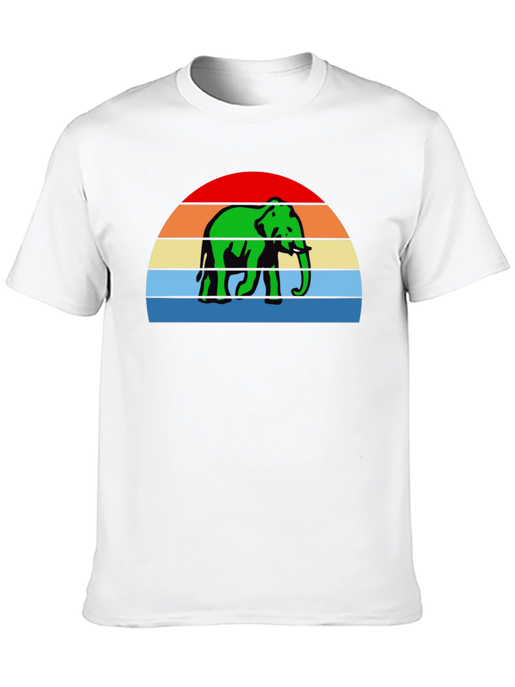 Retro Elephant T-Shirt - Sunset Design